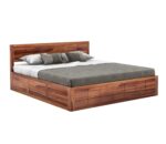 FrontWood Solid Sheesham Wood Double Bed With Storage - Image 4