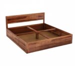 FrontWood Solid Sheesham Wood Double Bed With Storage - Image 5