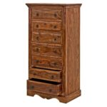 Solid Sheesham Wood 7 Chest of Drawers – Natural Finish - Image 3