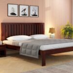 FrontWood Caviar Sheesham Wood Double Bed Without Storage