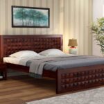 FrontWood Diamond Sheesham Wood Double Bed Without Storage