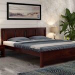 FrontWood Funen Sheesham Wood Double Bed Without Storage