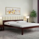 FrontWood James Sheesham Wood Double Bed Without Storage