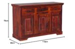 Solid Sheesham Wood Sideboard and Cabinets – Natural Finish – Style B - Image 2