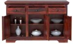 Solid Sheesham Wood Sideboard and Cabinets – Natural Finish – Style B - Image 4
