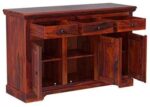 Solid Sheesham Wood Sideboard and Cabinets – Natural Finish – Style B - Image 5