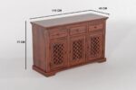Solid Sheesham Wood Sideboard and Cabinets – Natural Finish – Style C - Image 5