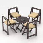 FrontWood Sheesham Wood Foldable Patio Dining Set With Cushions - Image 24