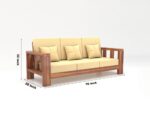 Sheesham Wooden 3 Seater Sofa - Image 4