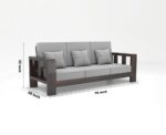 Sheesham Wooden 3 Seater Sofa - Image 8