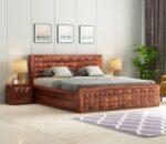 SofaHome Pluto Sheesham Wood Queen Size Bed With Storage