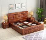 SofaHome Pluto Sheesham Wood Queen Size Bed With Storage - Image 3