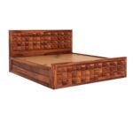 SofaHome Pluto Sheesham Wood Queen Size Bed With Storage - Image 6