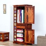 FrontWood Solid Sheesham Wood Wardrobe Almirah in Honey Oak Finish - Image 3