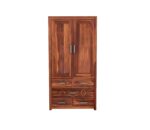 FrontWood Sheesham Wood 2 Door Wardrobe With 5 Drawers - Image 6