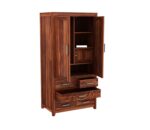 FrontWood Sheesham Wood 2 Door Wardrobe With 5 Drawers - Image 9