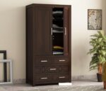 FrontWood Sheesham Wood 2 Door Wardrobe With 5 Drawers