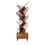 Sheesham Wood 7 Tier Tree Bookshelf with Drawer – Honey Finish - Image 8