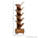 FrontWood Sheesham Wood 9 Tier Tree Bookshelf With Drawer - Image 2