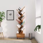FrontWood Sheesham Wood 9 Tier Tree Bookshelf With Drawer - Image 3