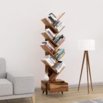 FrontWood Sheesham Wood 9 Tier Tree Bookshelf With Drawer - Image 5