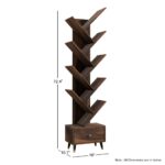 FrontWood Sheesham Wood 9 Tier Tree Bookshelf With Drawer - Image 8