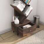 FrontWood Sheesham Wood 9 Tier Tree Bookshelf With Drawer - Image 10