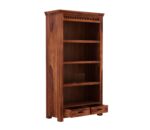 FrontWood Sheesham Wood Library Bookshelf With Rack Storage - Image 5