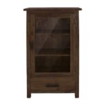FrontWood Sheesham Wood Mini Glazed Bookcase With One Drawer - Image 7