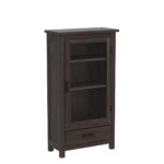 FrontWood Sheesham Wood Mini Glazed Bookcase With One Drawer - Image 9