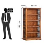 FrontWood Sheesham Wood Contemporary Semi Open Bookshelf - Image 2