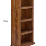 Solid Sheesham Wood Open Book Shelf with 4 Shelves – Natural Finish - Image 2