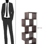 Solid Sheesham Wood Zig Zag Shape Book Rack with 5 Tier - Image 2