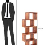 Solid Sheesham Wood Zig Zag Shape Book Rack with 5 Tier - Image 6