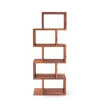 Solid Sheesham Wood Zig Zag Shape Book Rack with 5 Tier - Image 7