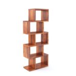 Solid Sheesham Wood Zig Zag Shape Book Rack with 5 Tier - Image 8