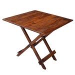 Sheesham Wood Foldable Patio Tea/Coffee Table – Brown Finish