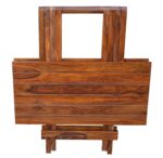 Sheesham Wood Foldable Patio Tea/Coffee Table – Brown Finish - Image 4