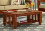 Wooden Solid Sheesham Wood Center Tables Coffee Table – Honey Finish