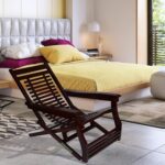 Sheesham Wood Folding Relaxing Beach Chair – Mahogany Finish - Image 2