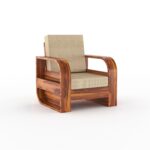 Sheesham Wood 1 Seater Sofa Set – Style A - Image 2