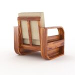 Sheesham Wood 1 Seater Sofa Set – Style A - Image 4