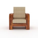 Sheesham Wood 1 Seater Sofa Set – Style A - Image 3