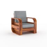Sheesham Wood 1 Seater Sofa Set – Style A - Image 12