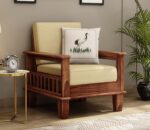 Sheesham Wood 1 Seater Sofa Set – Style B - Image 11