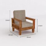 Sheesham Wood Sofa Set 4 Seater - Image 6