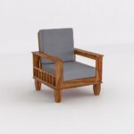 Sheesham Wood Sofa Set 1 Seater - Image 8