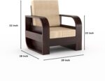 Sheesham Wood 1 Seater Sofa Set – Style B - Image 10