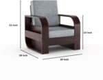 Sheesham Wood 1 Seater Sofa Set – Style A - Image 10