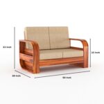 Sheesham Wood 2 Seater Sofa Set - Image 5